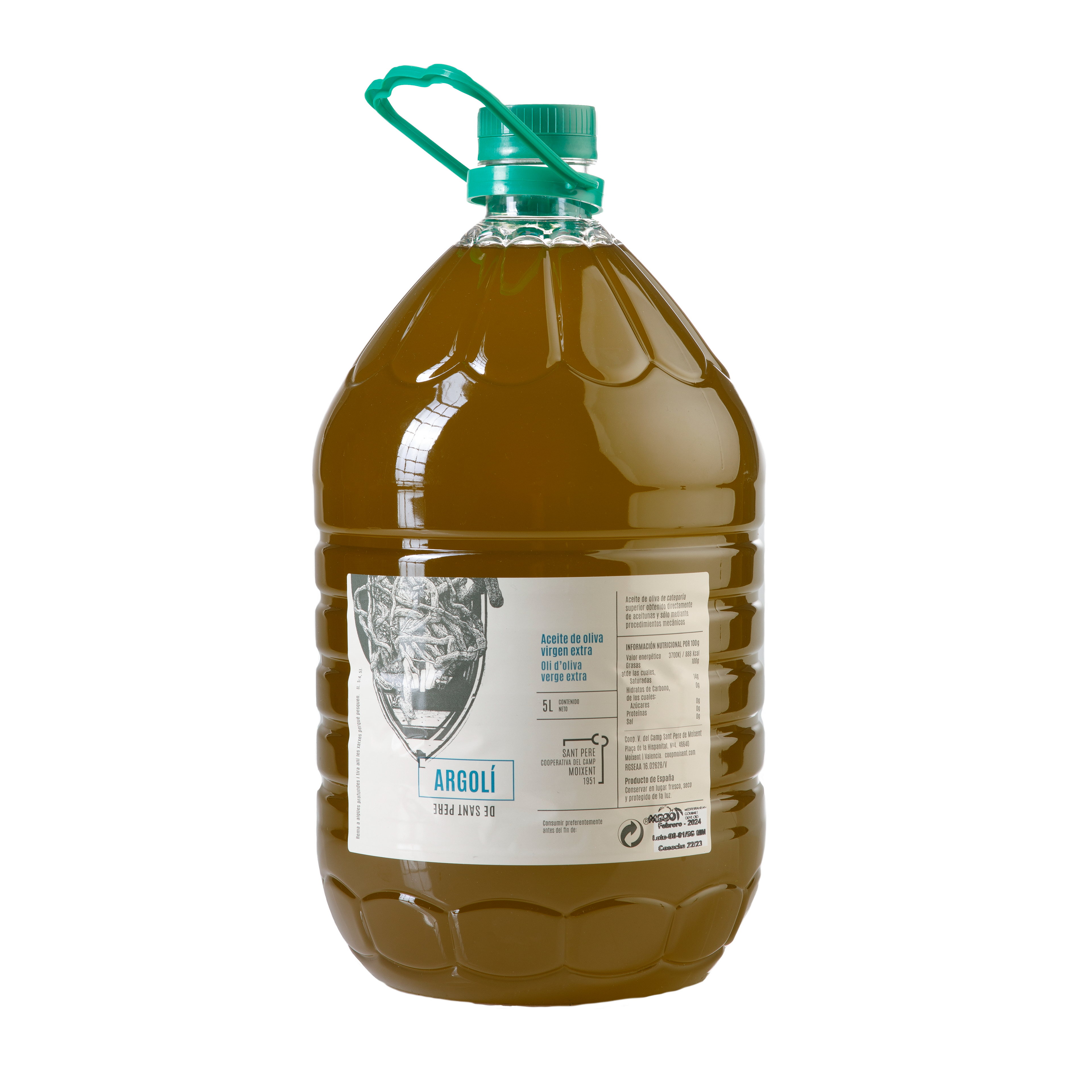 Argolí aceite de oliva virgen extra 5 litros PET Cooperativa Moixent